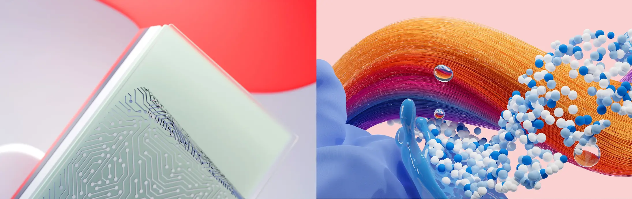Abstrakti kuva, joka edustaa Henkelin Adhesive Technologies, Consumer Brands (Hiuksia sekä pyykinpesua ja kotihoitoa).
